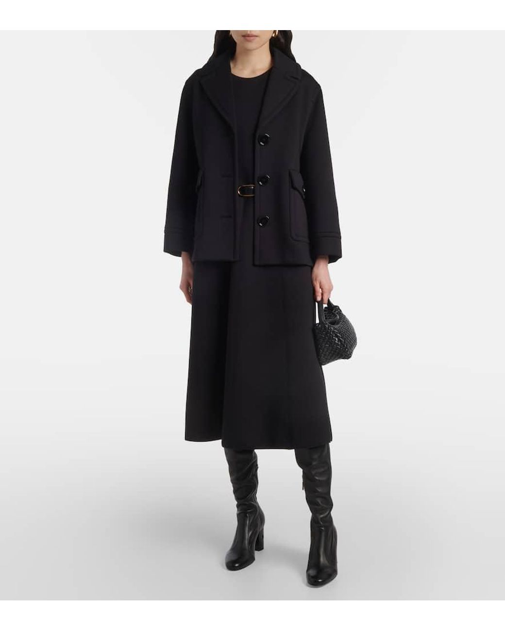 Max Mara Black Zigote Jersey Midi Dress