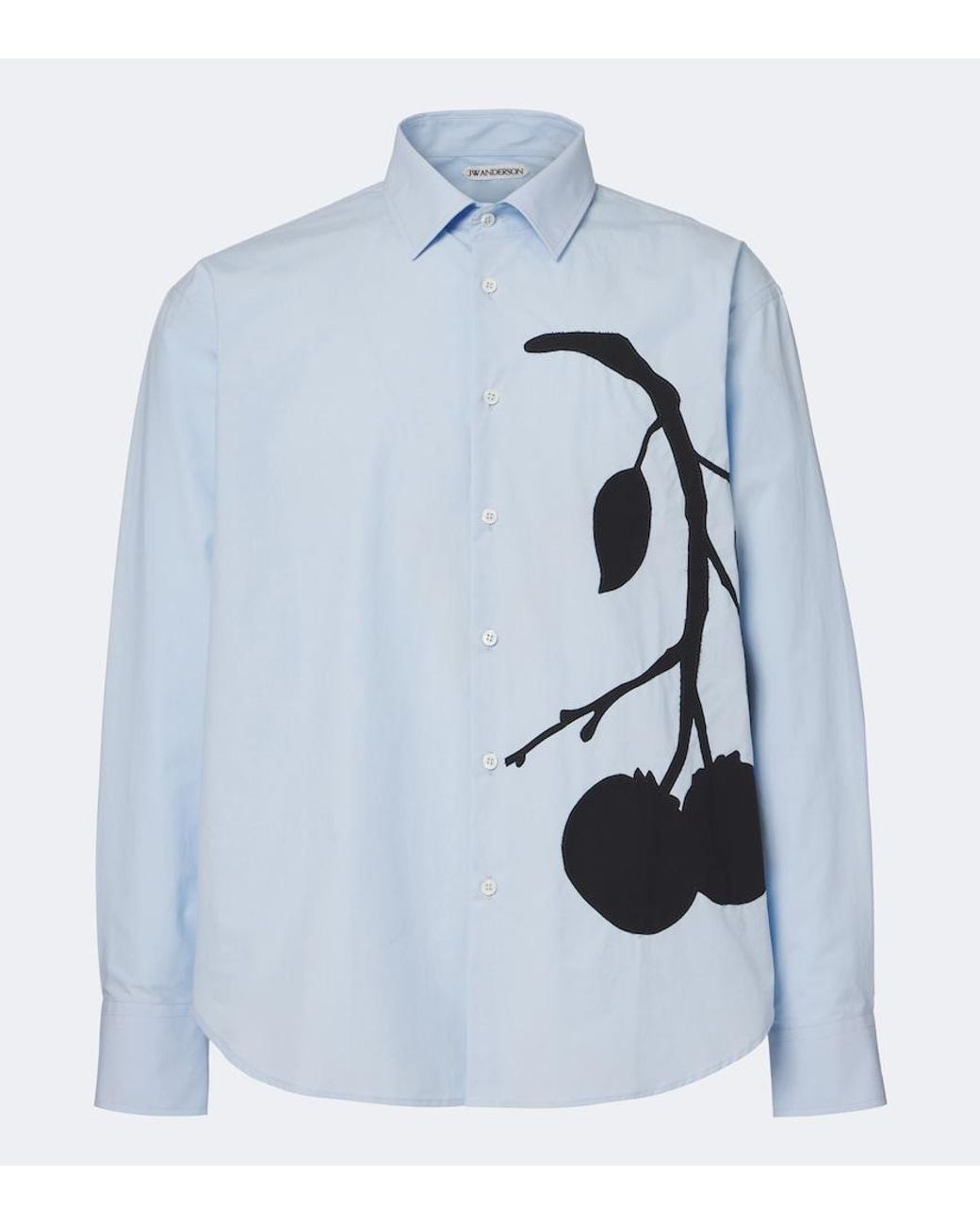 J.W. Anderson Blue Applique Cotton Poplin Shirt for men