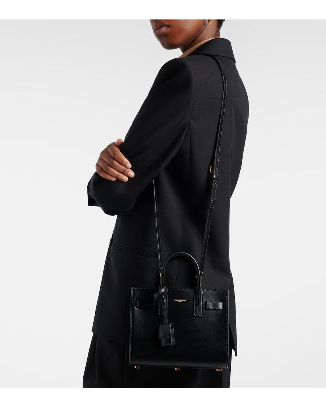 Sac De Jour Baby En Cuir Saint Laurent en coloris Black
