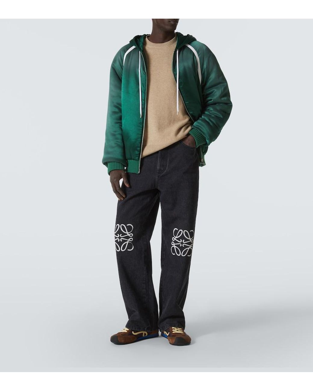 Loewe Green Satin Tracksuit Jacket for men
