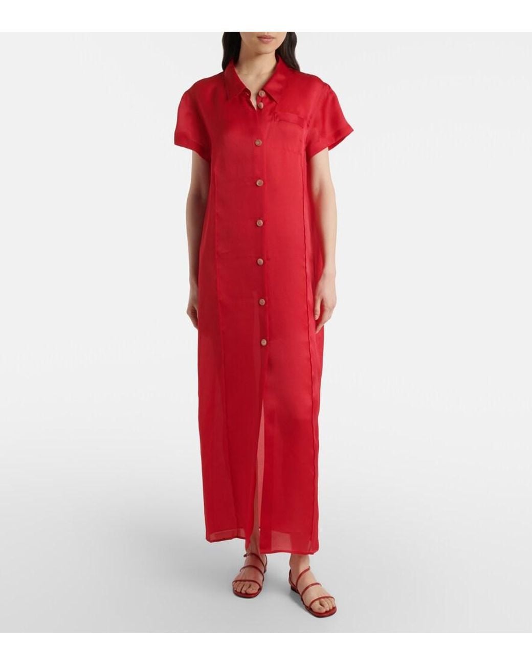 Khaite Red Sandalen Loop Aus Leder