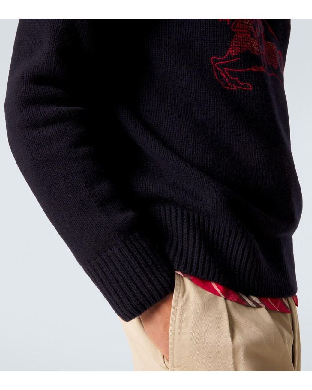 Burberry Blue Ekd Wool And Cashmere Sweater for men