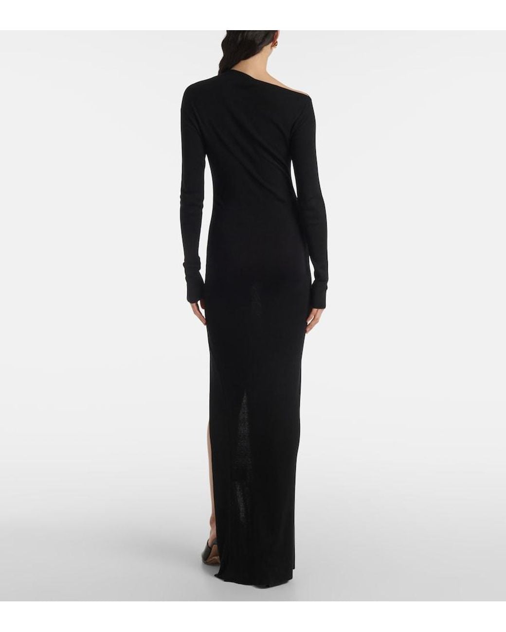 AYA MUSE Black Ciro Silk-Blend Maxi Dress