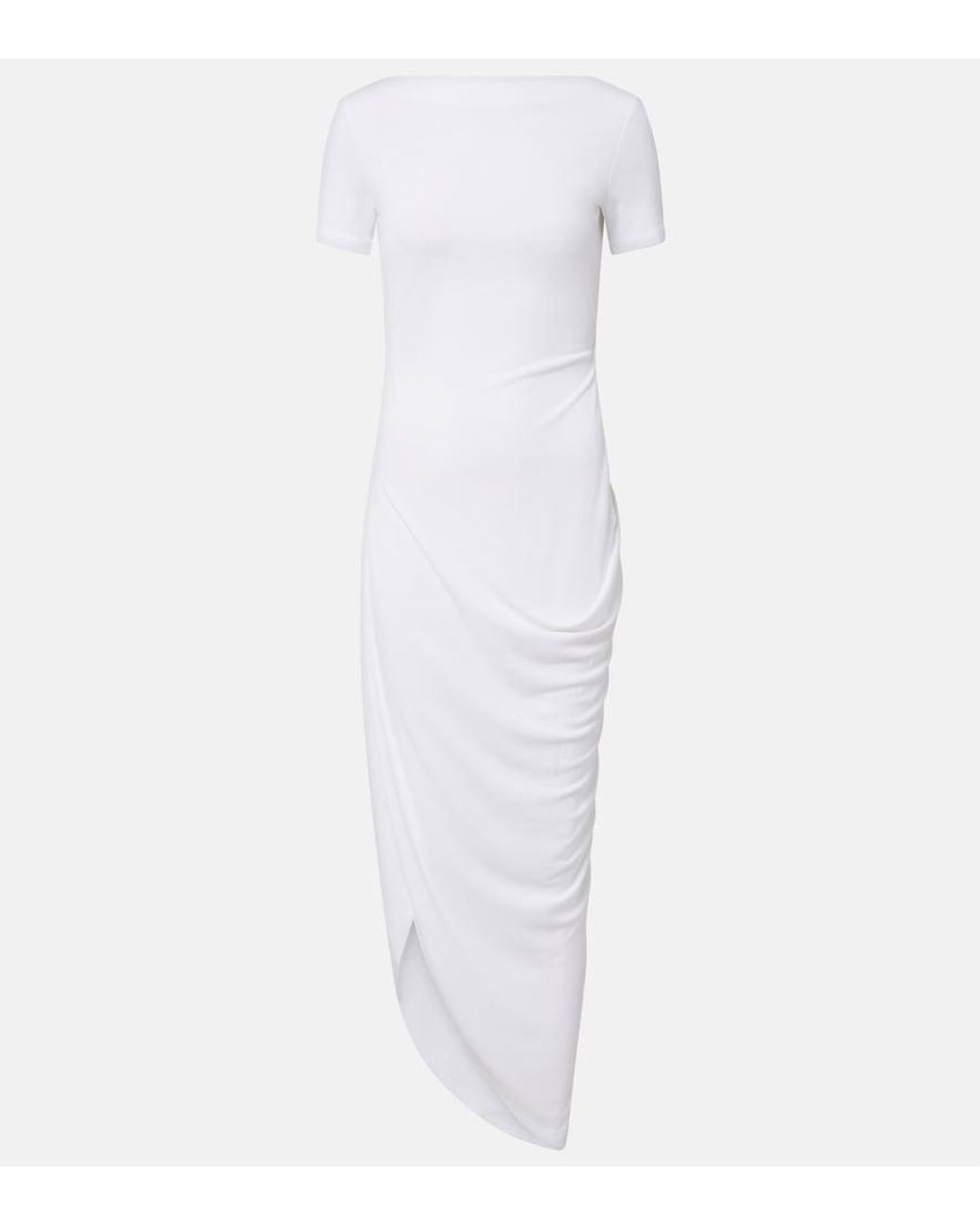 Jacquemus White The Sole Cutout Jersey Midi Dress