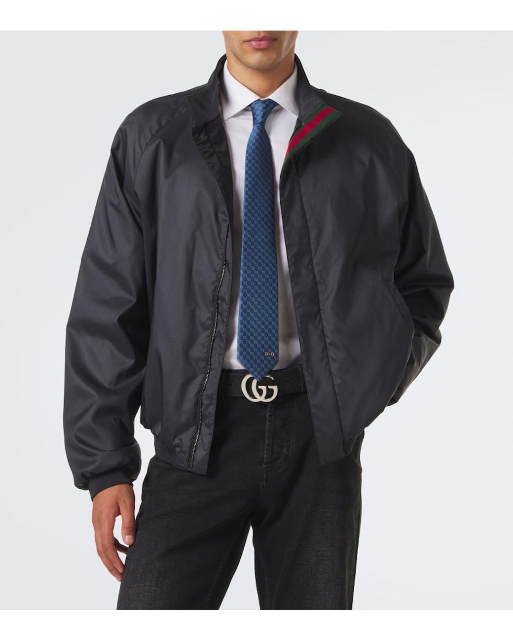 Gucci Blue Gg Silk Jacquard Tie for men