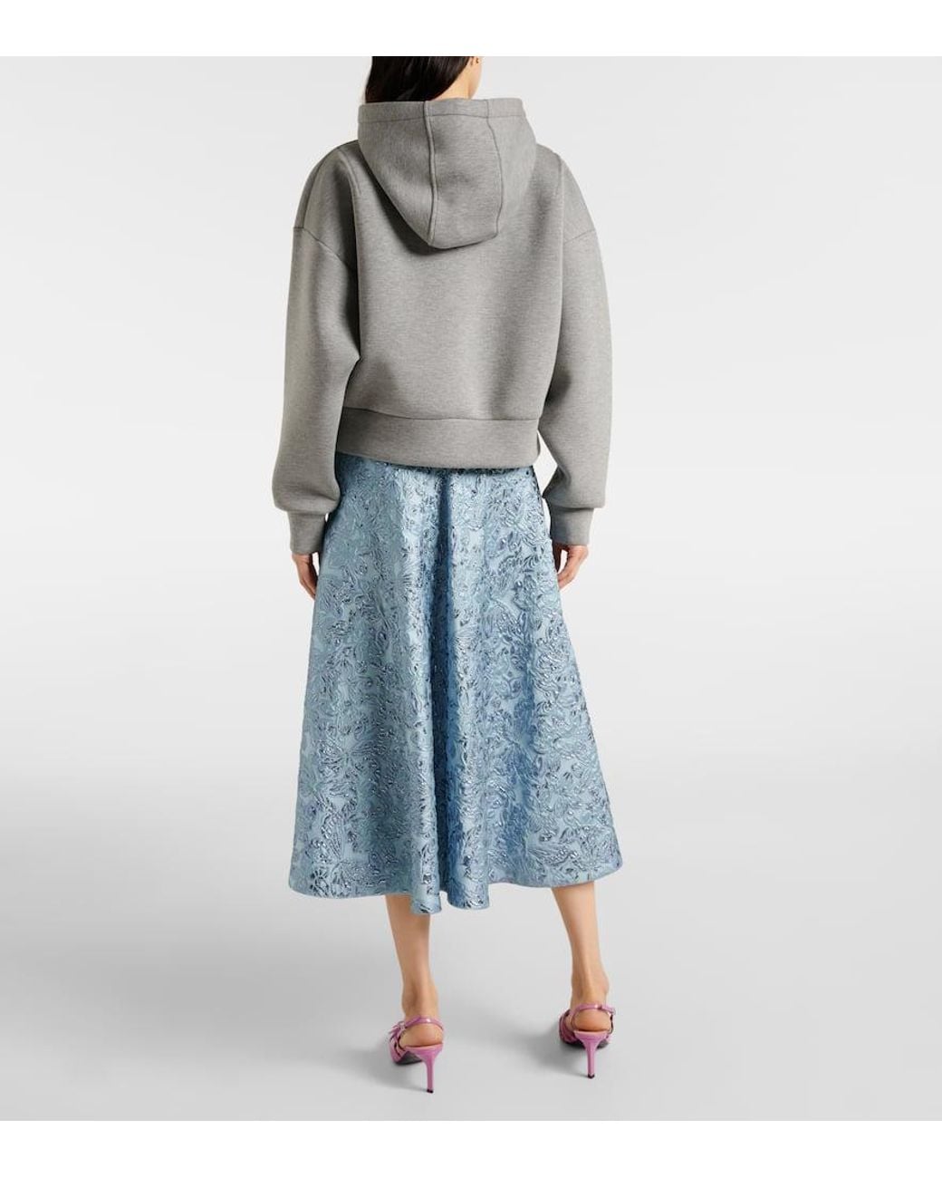 Gucci Gray Logo Jersey Hoodie