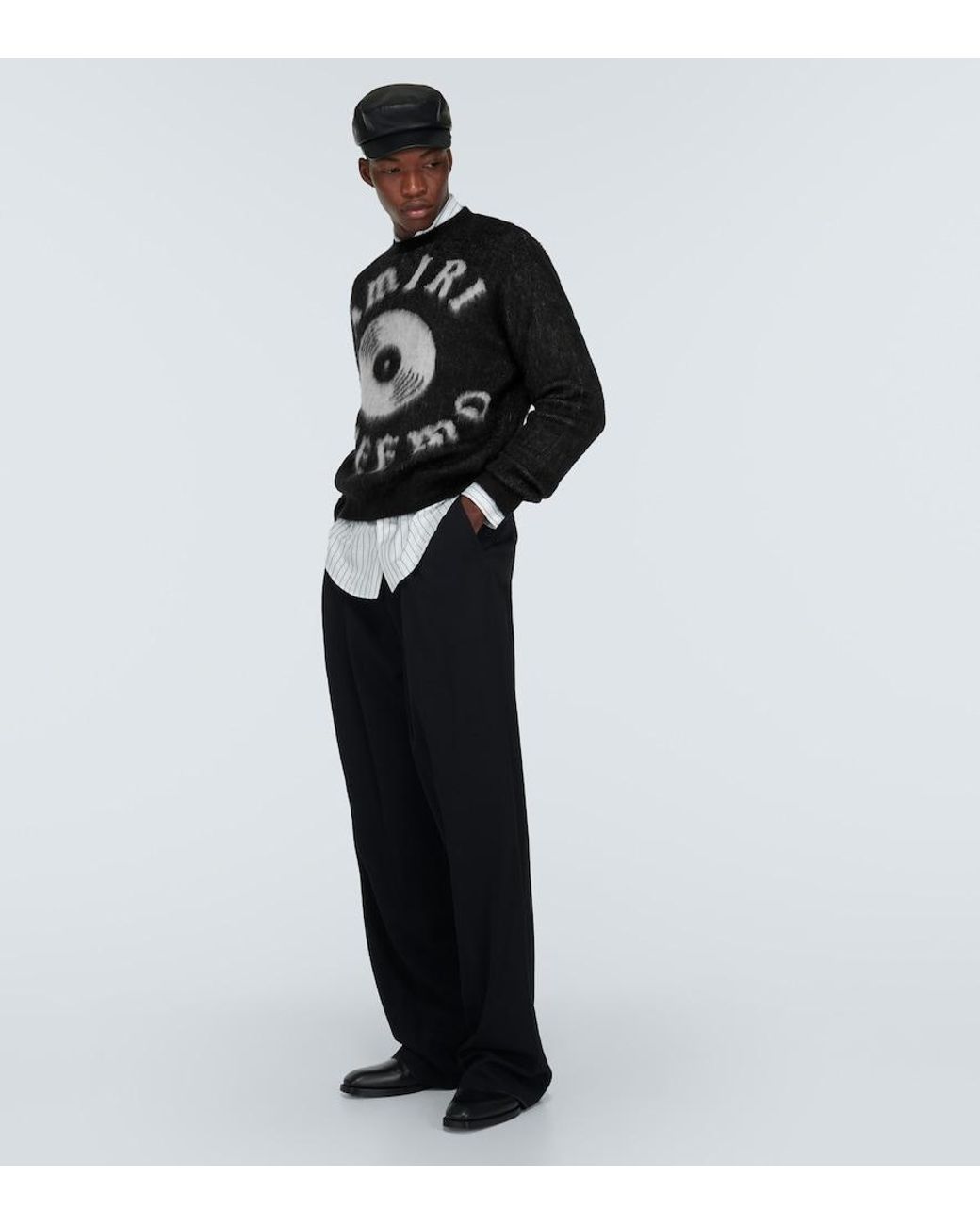 Amiri Black Logo Wool Sweater for men