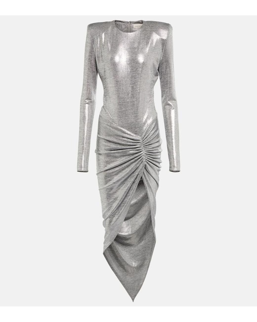 Alexandre Vauthier Gray Jersey Midi Dress
