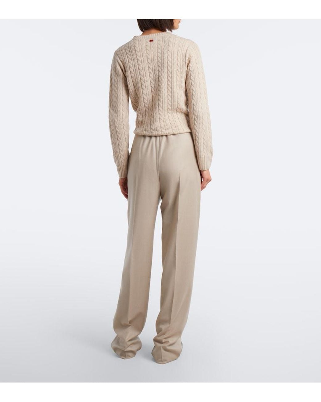 Agnona Natural Wool Straight Pants