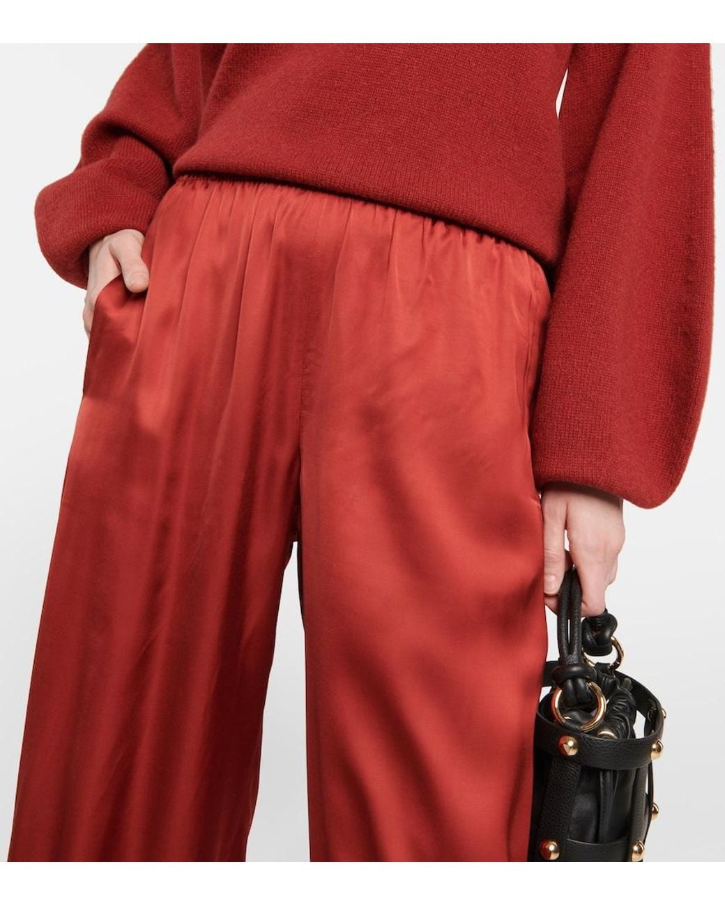 Vince Red Straights Satin Pants