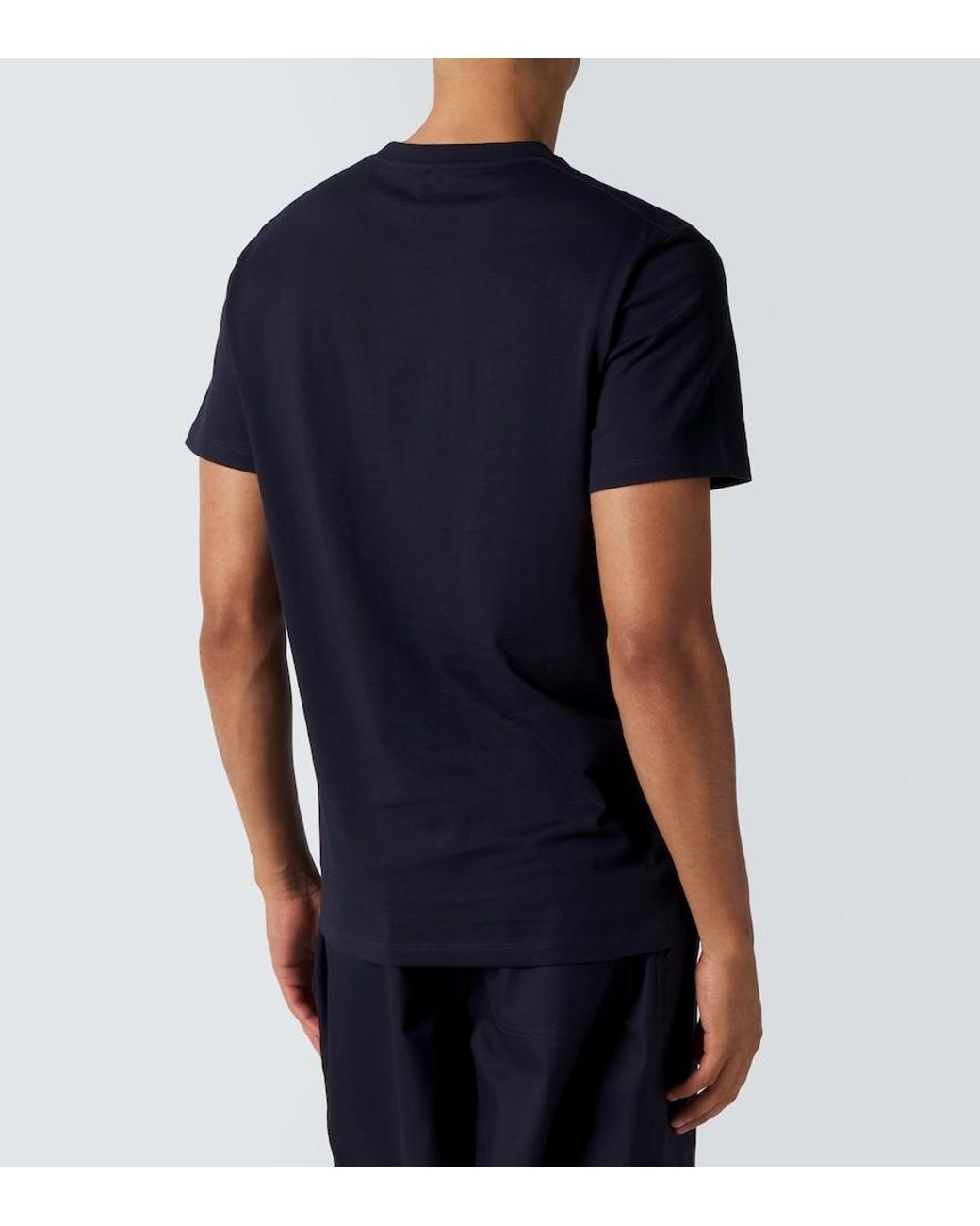 Loewe Blue Logo Embroidered Cotton T-Shirt for men