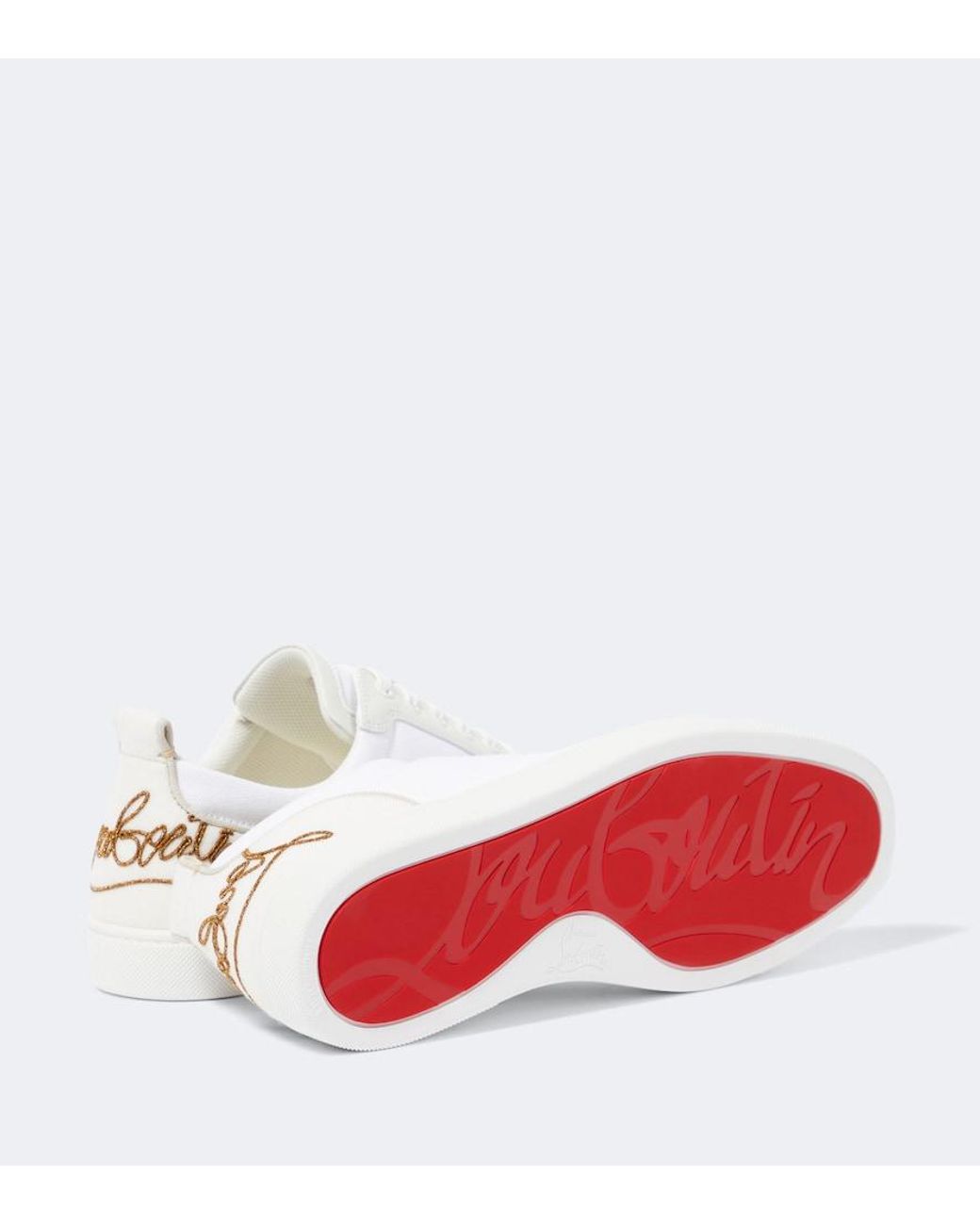 Christian Louboutin White Fun Louis Junior Leather Sneakers for men