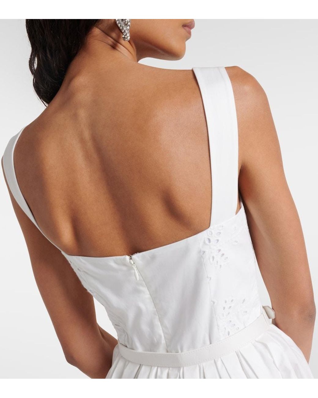 Self-Portrait White Cotton Broderie Anglaise Minidress