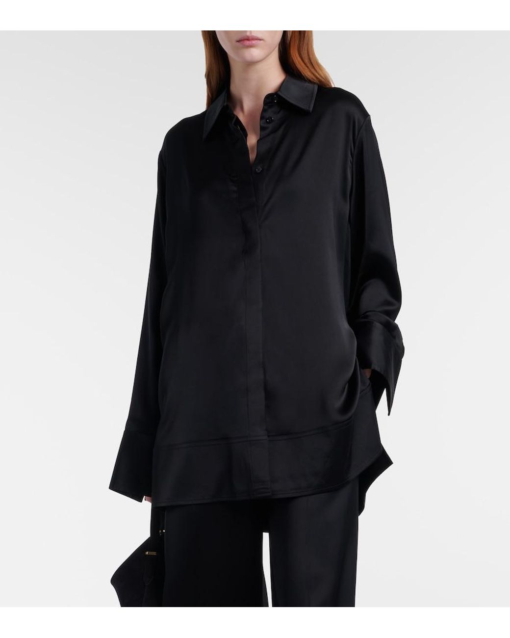 Totême  Black Satin Shirt