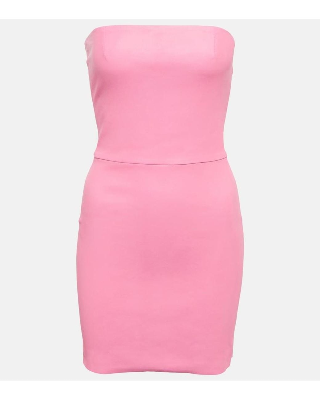 Stouls Pink Amina Strapless Leather Minidress