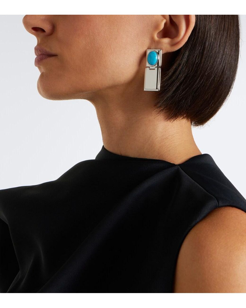 DEHANCHE Blue Embellished Pendant Earrings