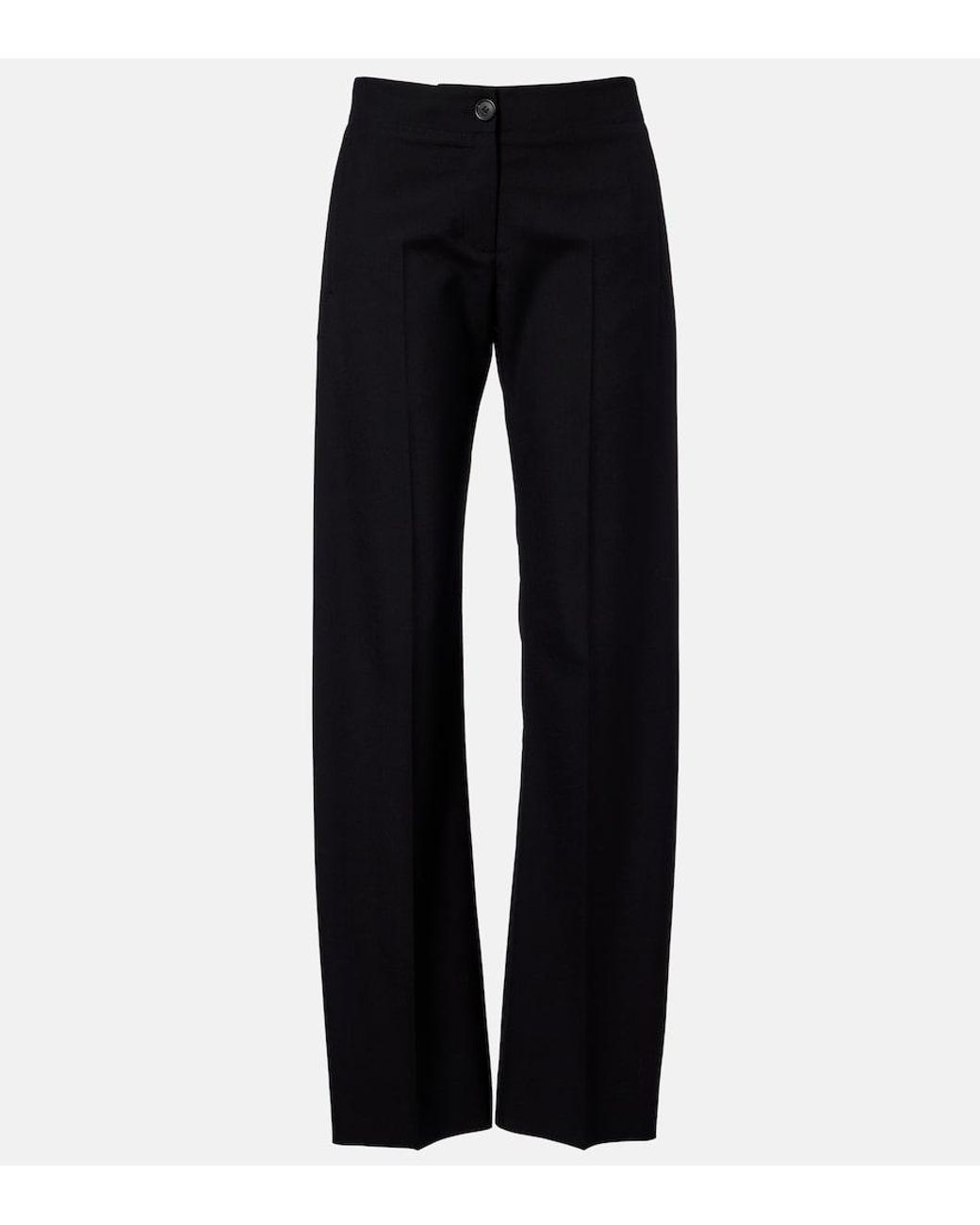 Khaite Blue Mita Virgin Wool Straight Pants