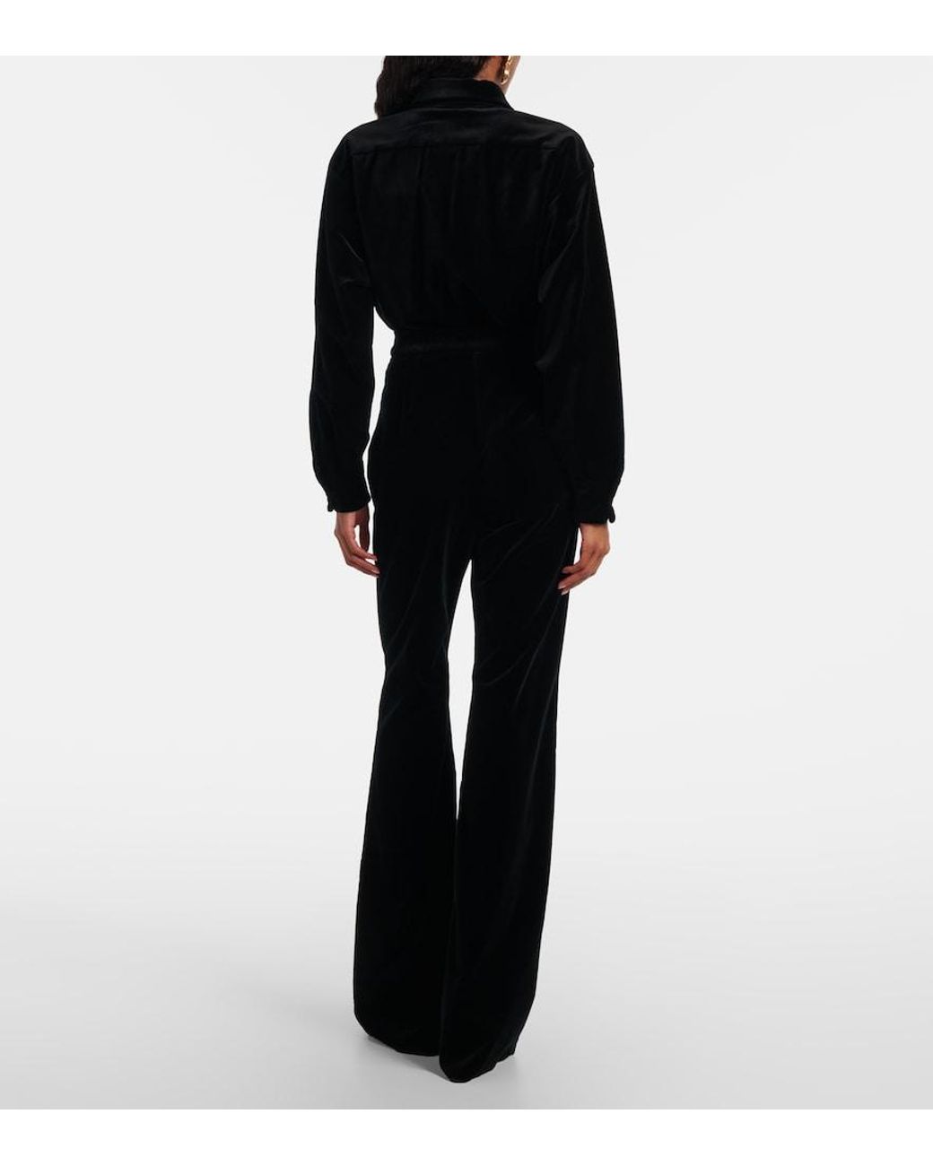 Max Mara Black Cotton Velvet Bodysuit