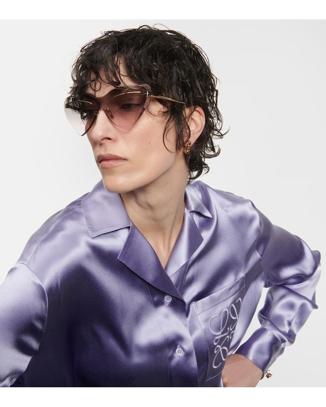 Loewe White Paula's Ibiza Heart-shaped Sunglasses