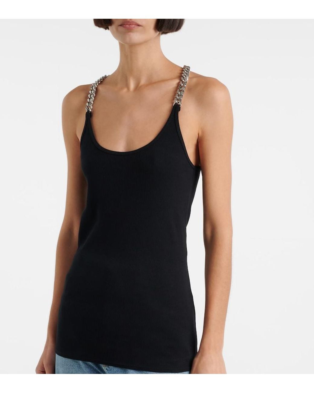 Stella McCartney Black Cotton-Blend Tank Top