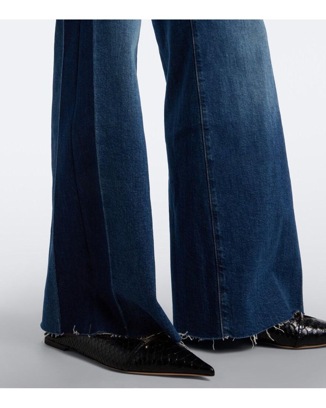 7 For All Mankind Blue Lotta Wide-Leg Jeans