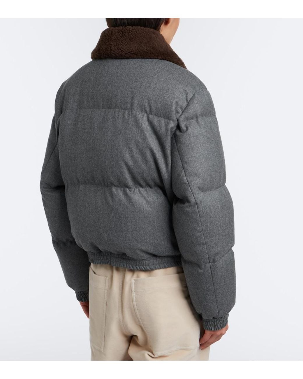 Brunello Cucinelli Gray Monili Virgin Wool Down Jacket