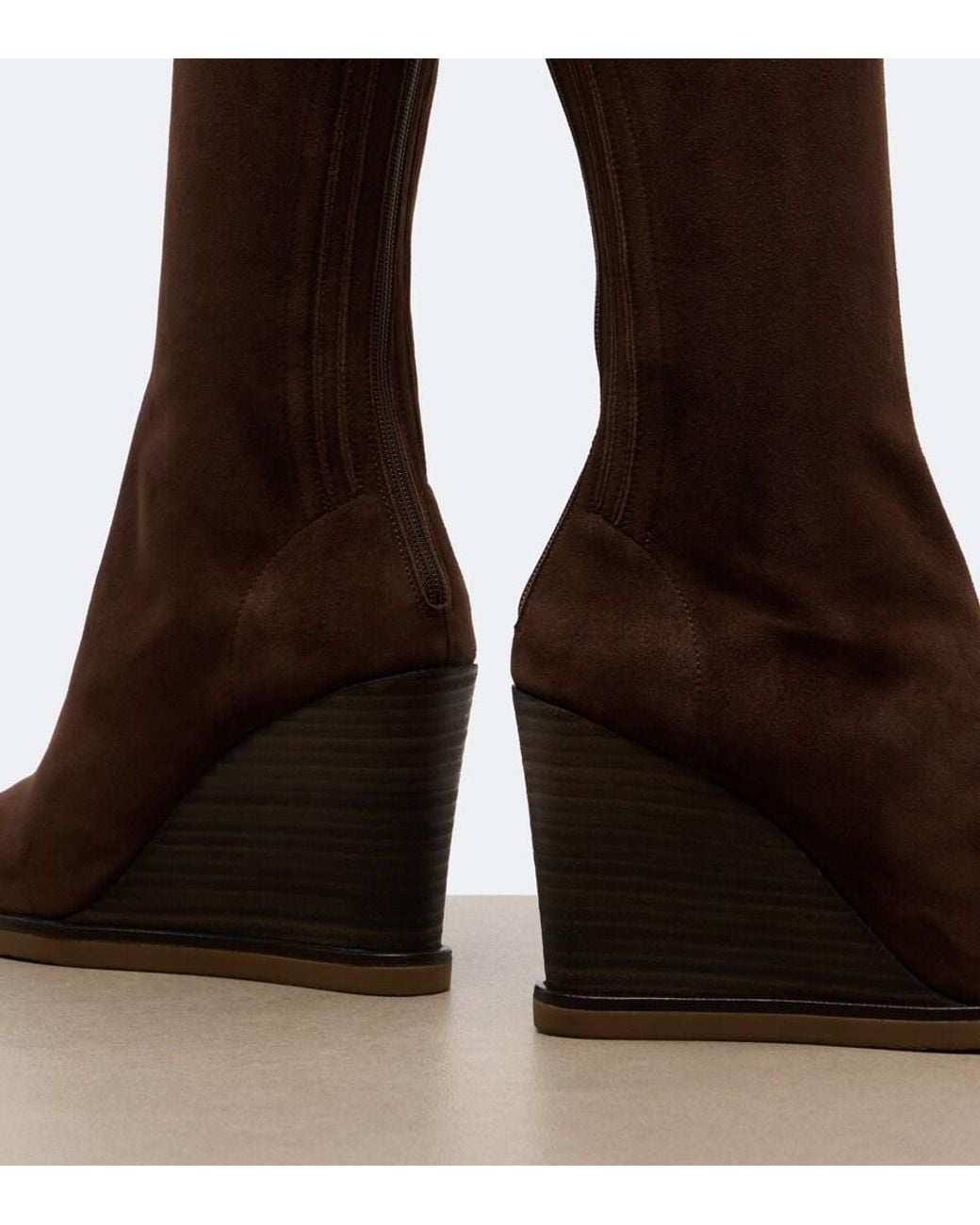 Aquazzura Brown Saint Honore Suede Knee-High Boots