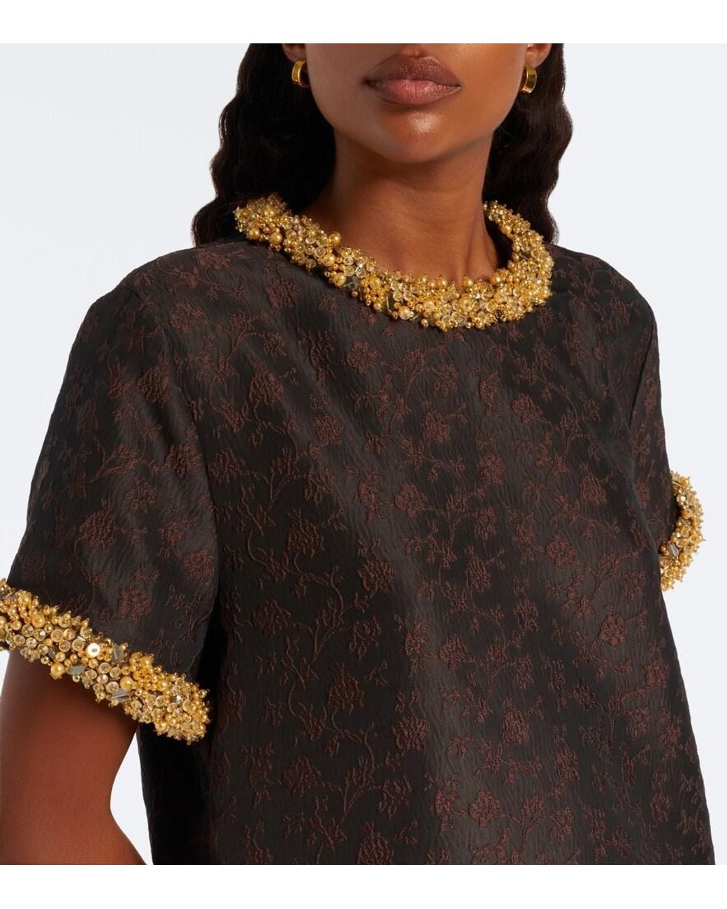 Jonathan Simkhai Black Alison Embellished Jacquard Minidress