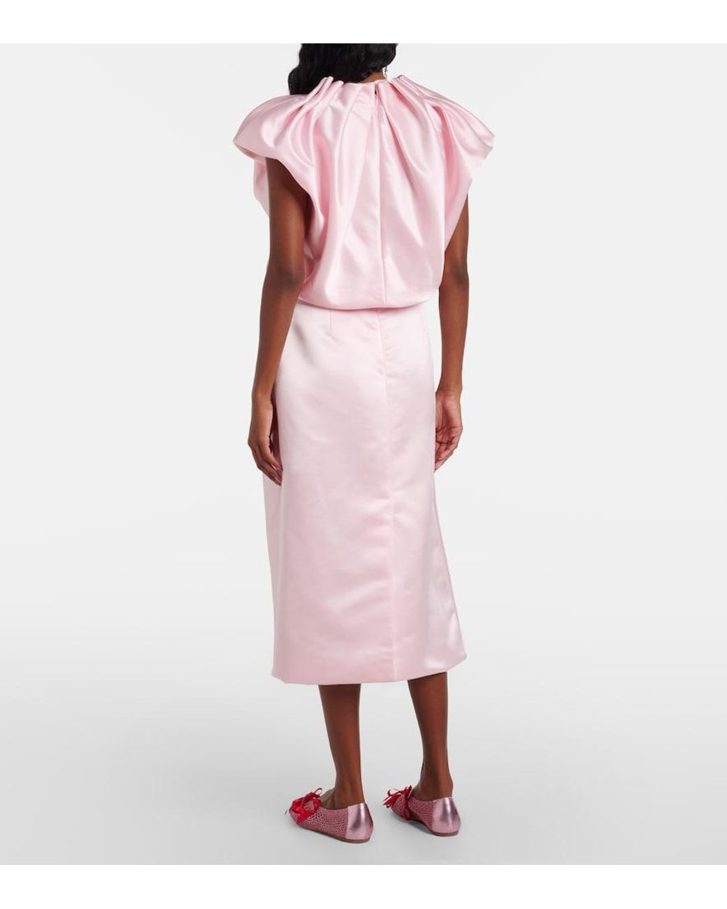 Top Drapeado De Saten Simone Rocha de color Pink