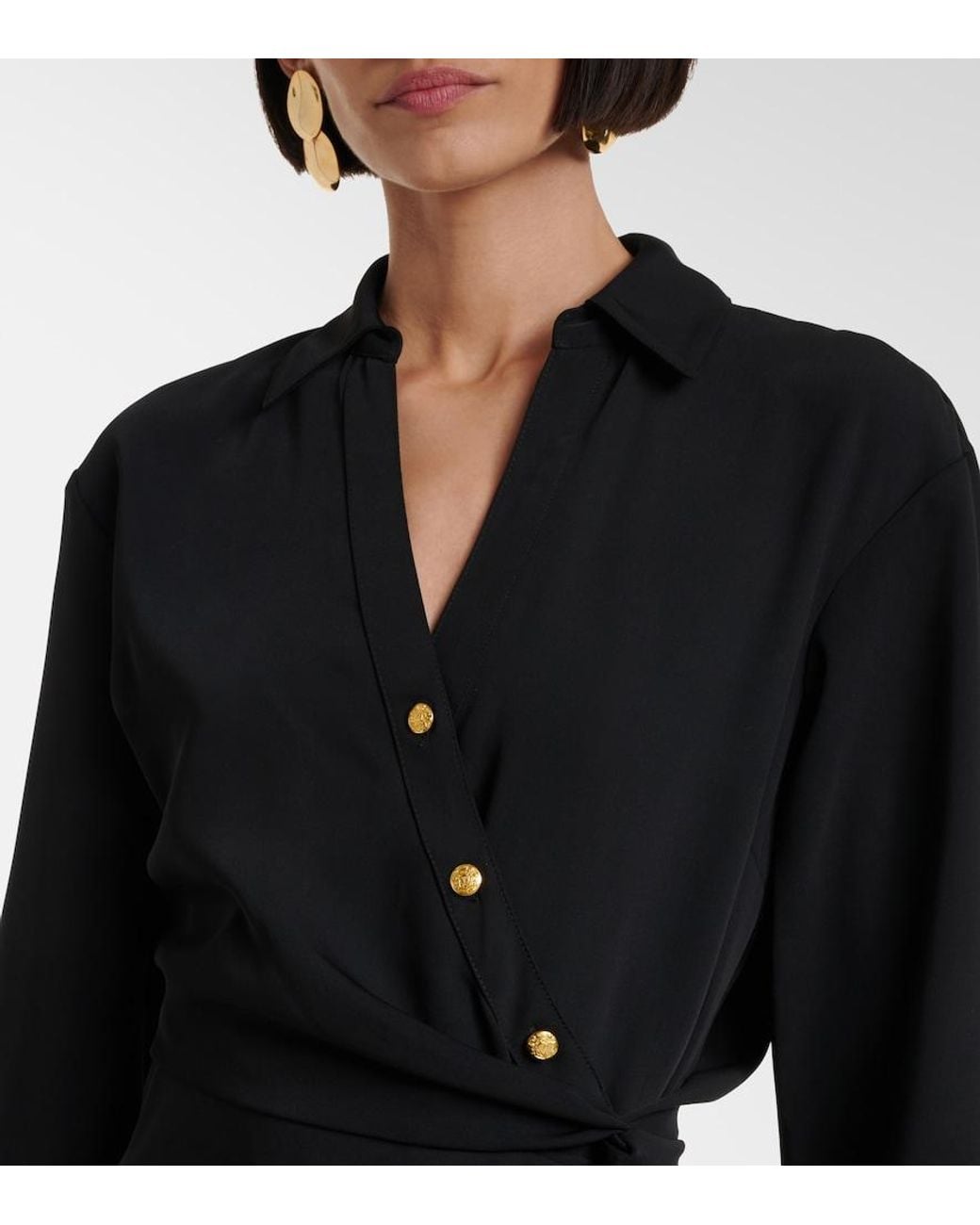 Veronica Beard Black Wright Wrap Dress