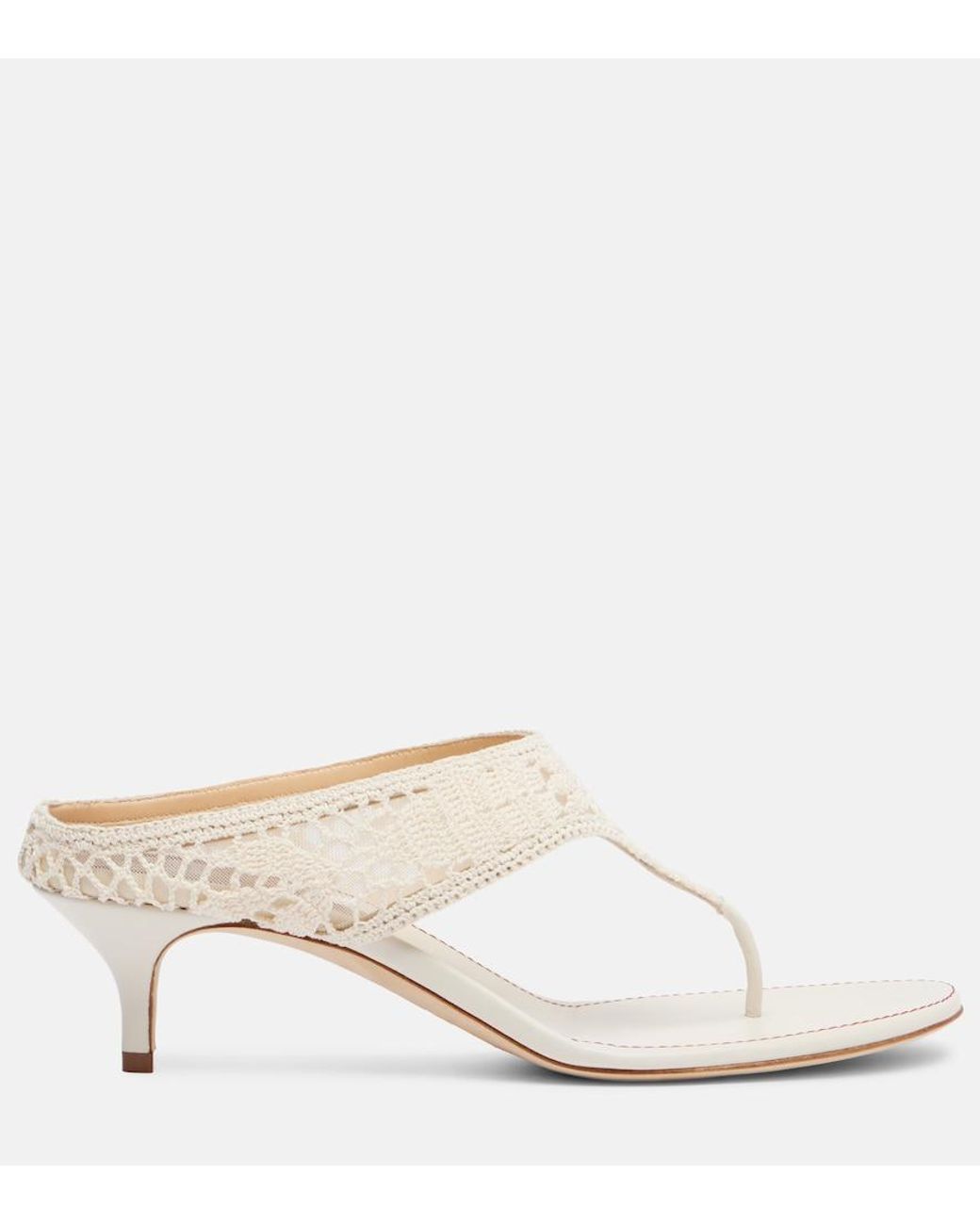 Magda Butrym White Crochet Thong Sandals