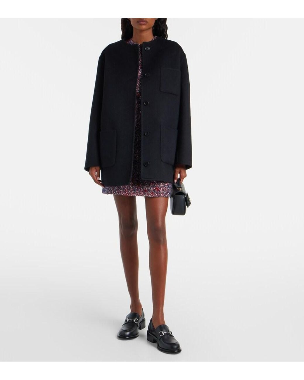 Gucci Black Gg Reversible Wool Jacket