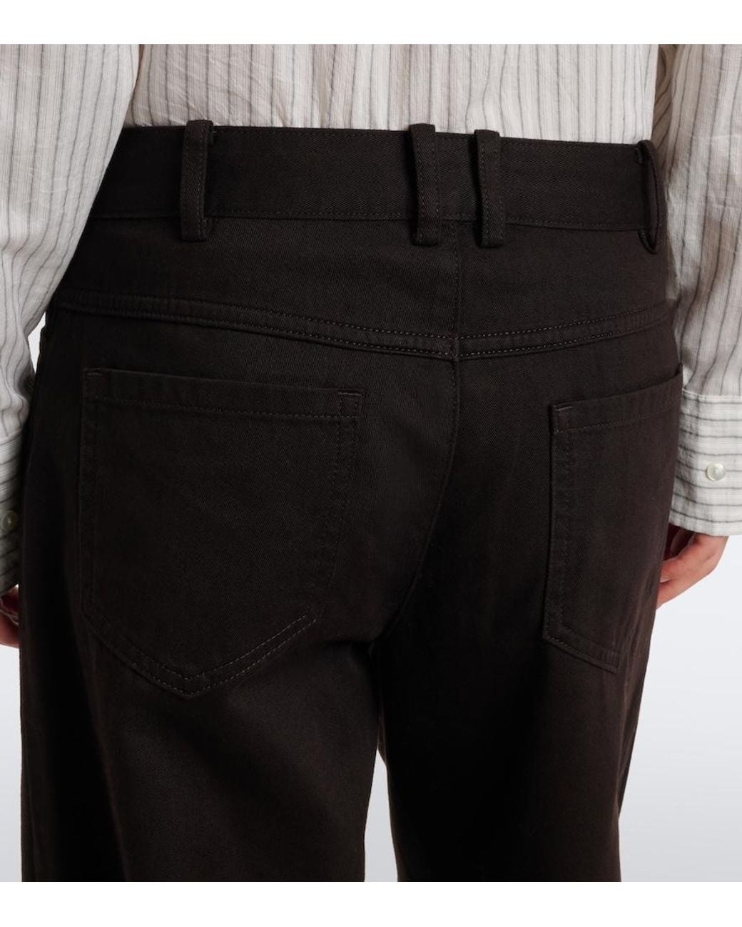 Vince Black Cotton Twill Wide-Leg Pants