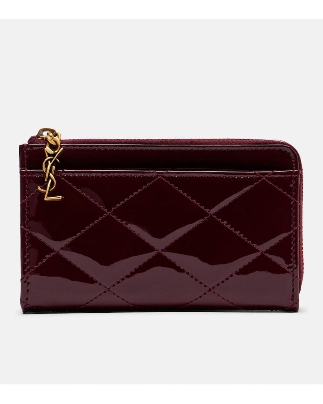 Saint Laurent Purple Paris Fragments Patent Leather Card Holder