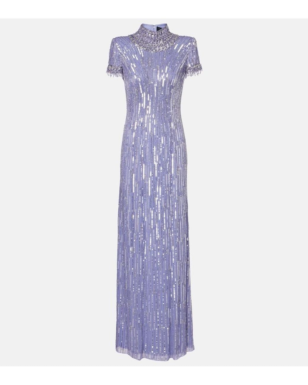 Jenny Packham Purple Madelaine Embellished Gown