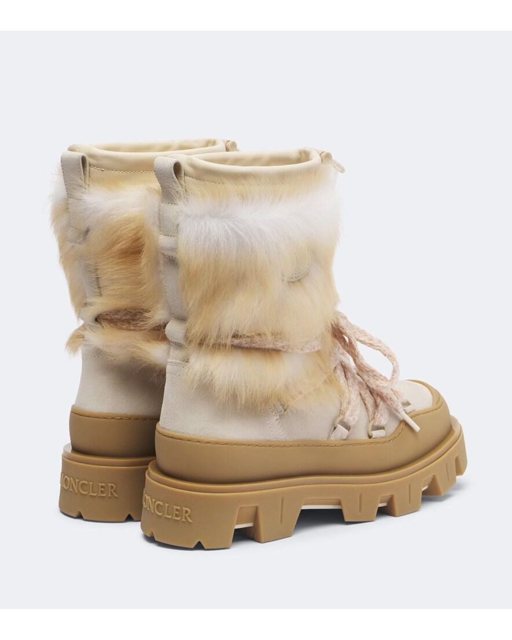 Moncler Natural Peak Apres Shearling Snow Boots