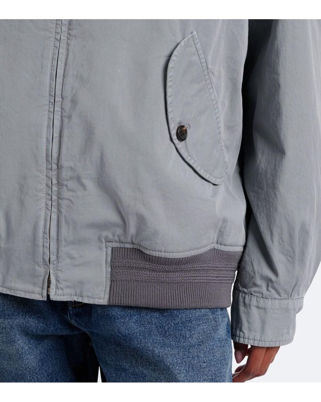 Miu Miu Gray Cotton Twill Blouson Jacket