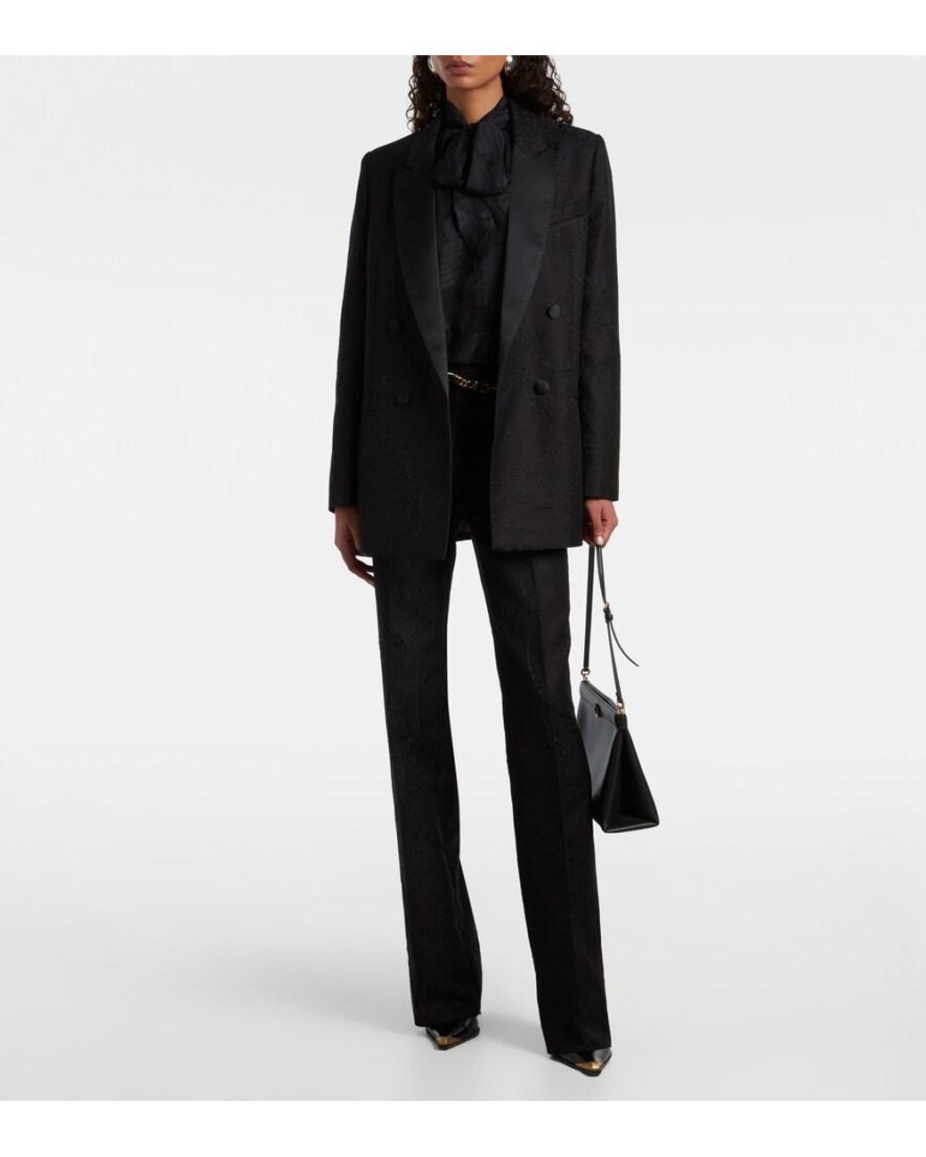 Etro Black Double-Breasted Blazer