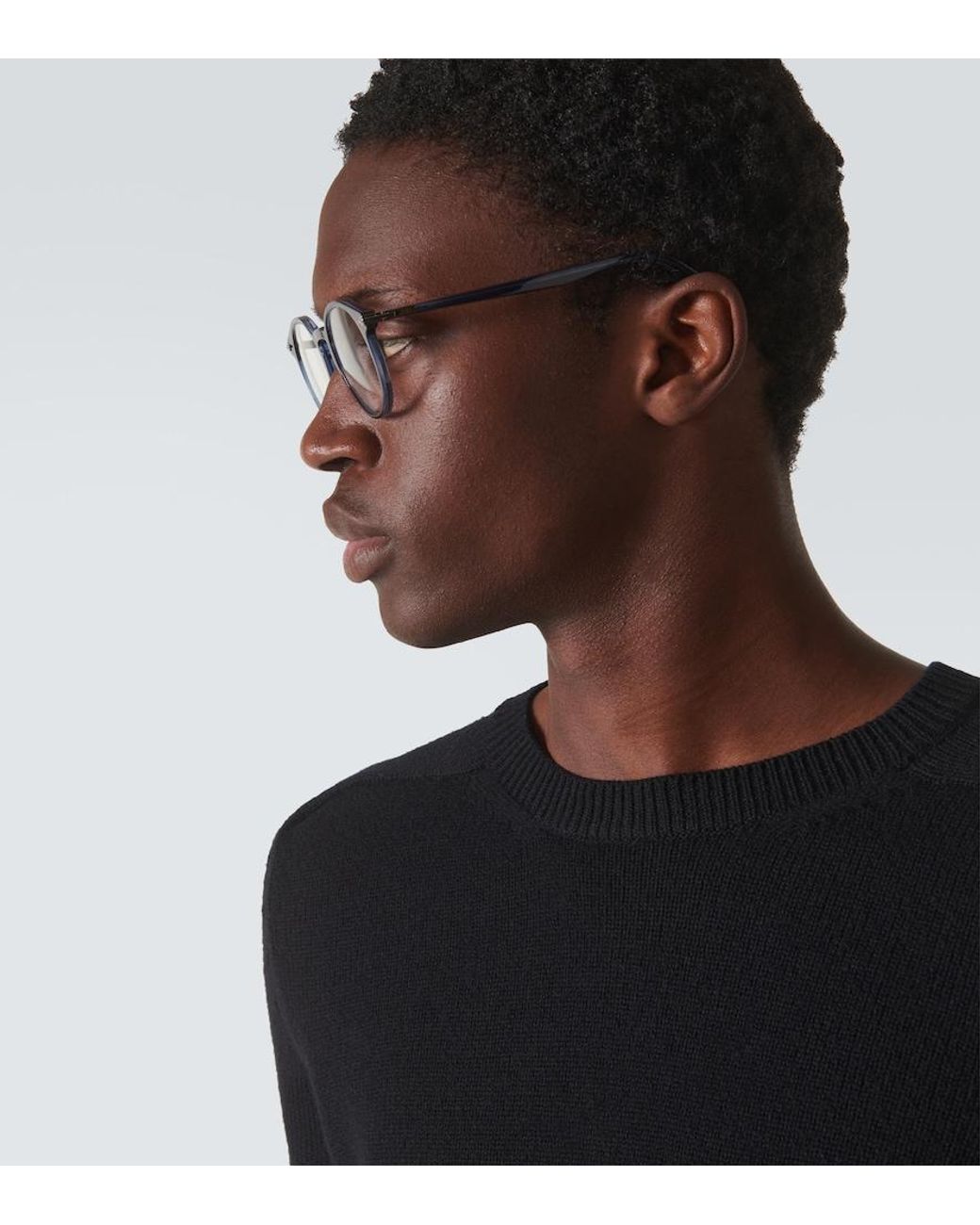 Dior Blue Diorblacksuito R6I Round Glasses for men