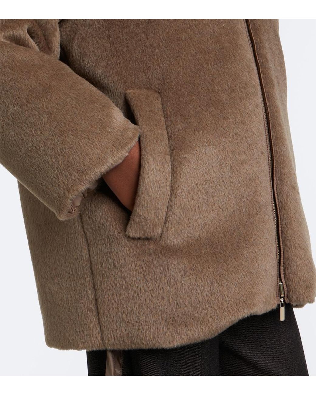 Max Mara Brown The Cube Reversible Alpaca And Wool Down Jacket