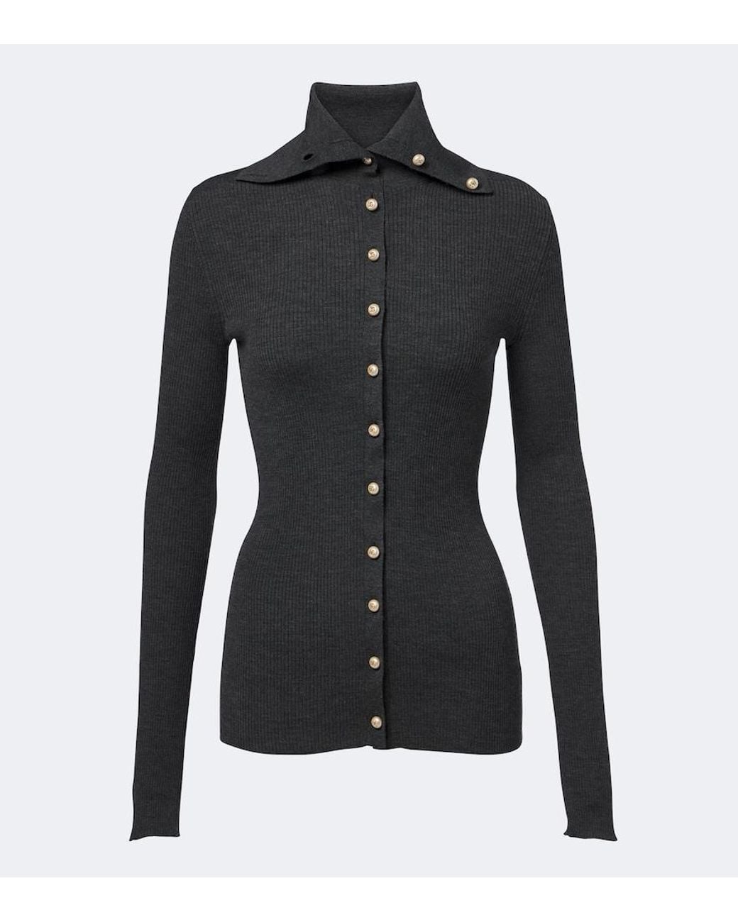 Dolce & Gabbana Black Embellished Ribbed-Knit Wool Cardigan
