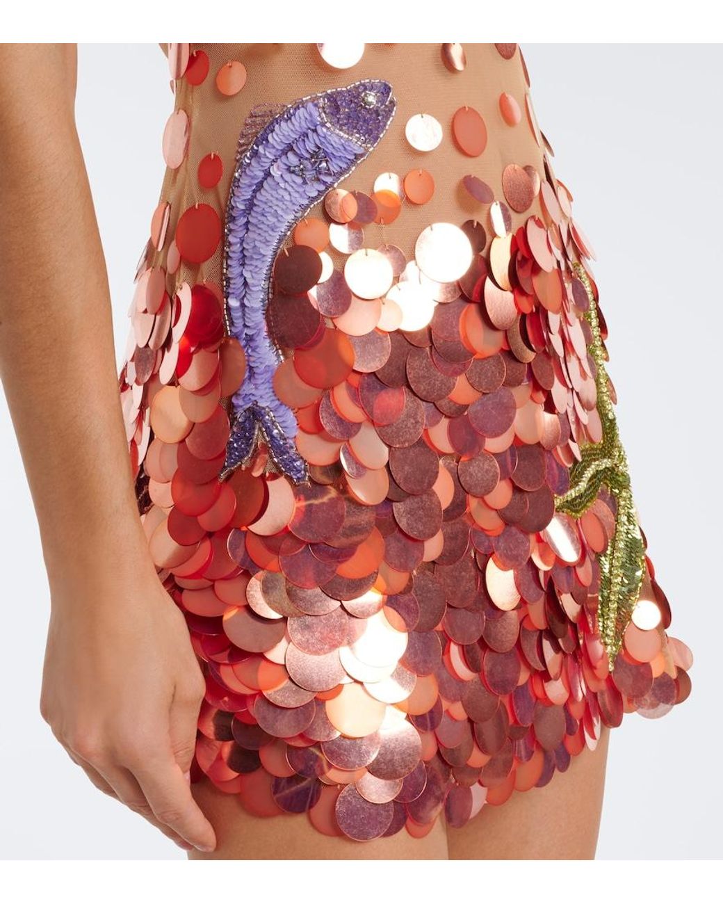 retroféte Red Dorothy Embellished Halterneck Minidress