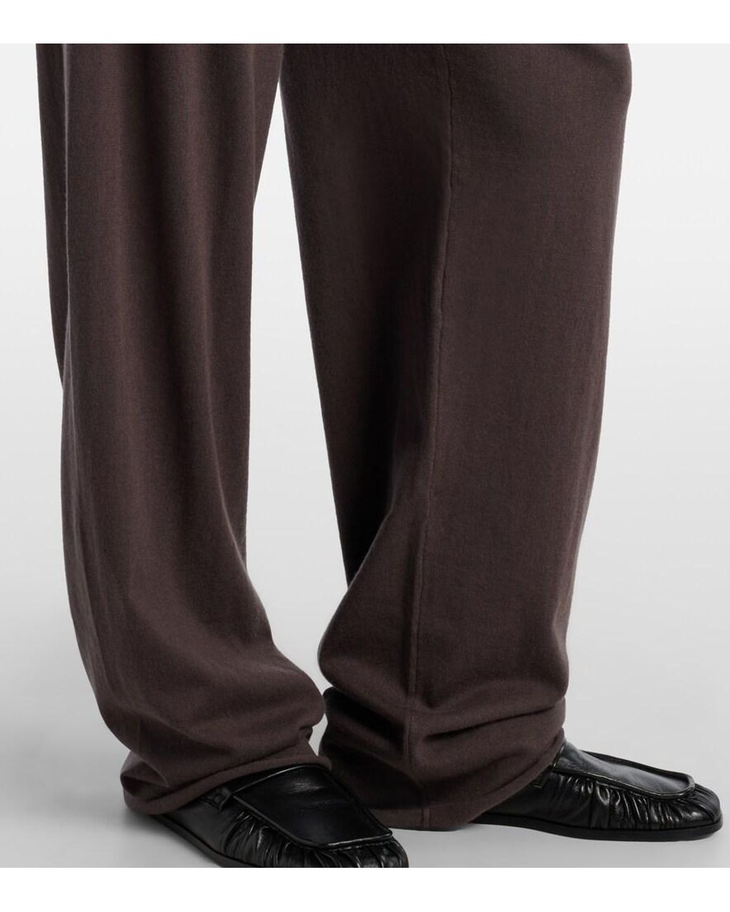 Extreme Cashmere Brown N°353 Relax Cotton And Cashmere Wide-Leg Pants