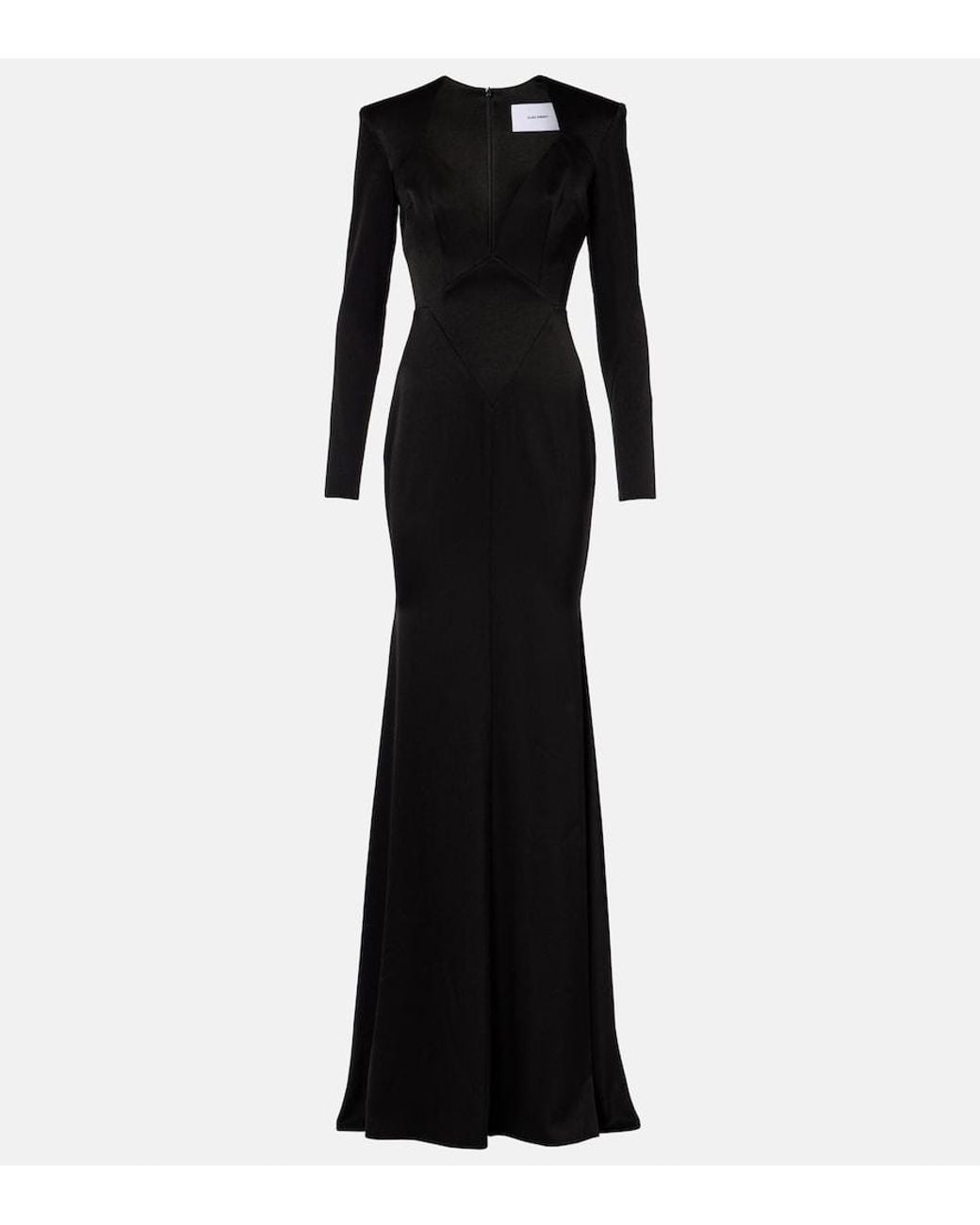 Alex Perry Black Satin Crepe Gown