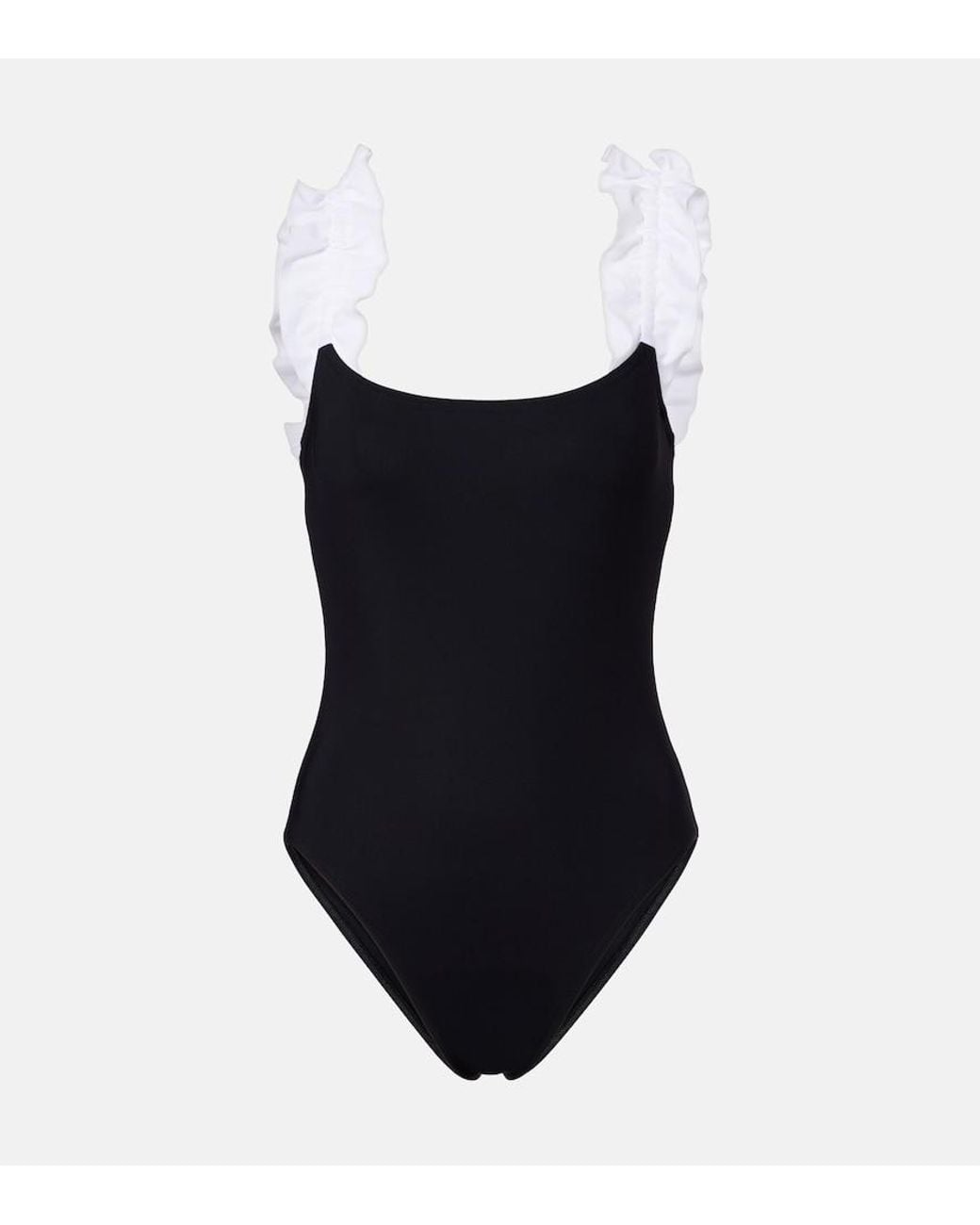 Karla Colletto Black Evie Ruffled Swimsuit