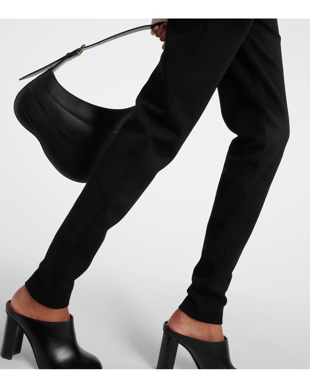 Alaïa Black High-Rise Gabardine Leggings