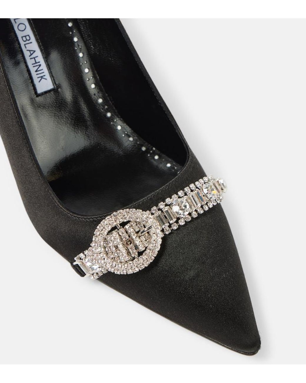 Manolo Blahnik Black Asa 70 Satin Pumps