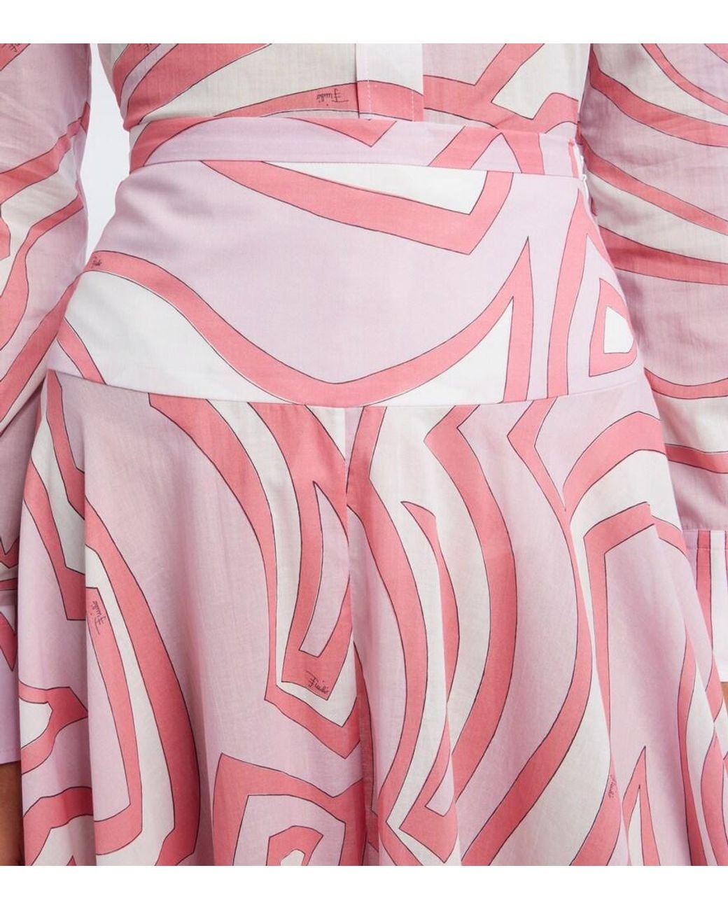 Emilio Pucci Pink Labirinto Cotton Maxi Skirt