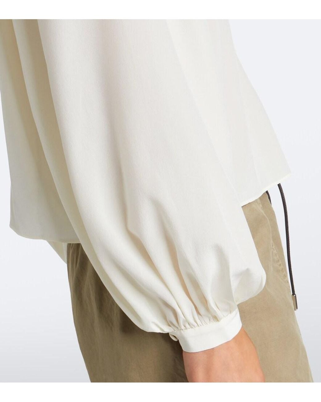FRAME White Gala Silk Georgette Blouse