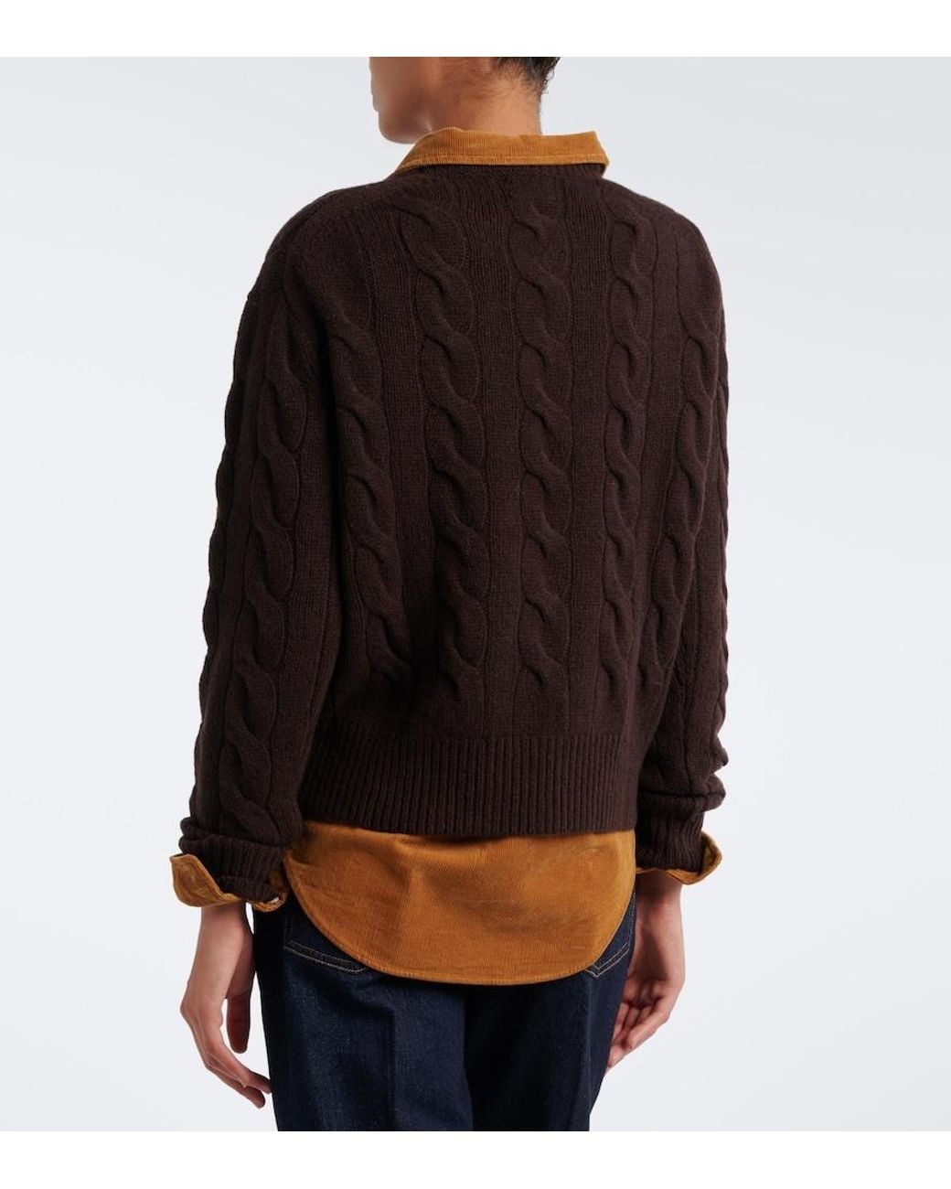 Polo Ralph Lauren Black Cable-Knit Wool And Cashmere Sweater